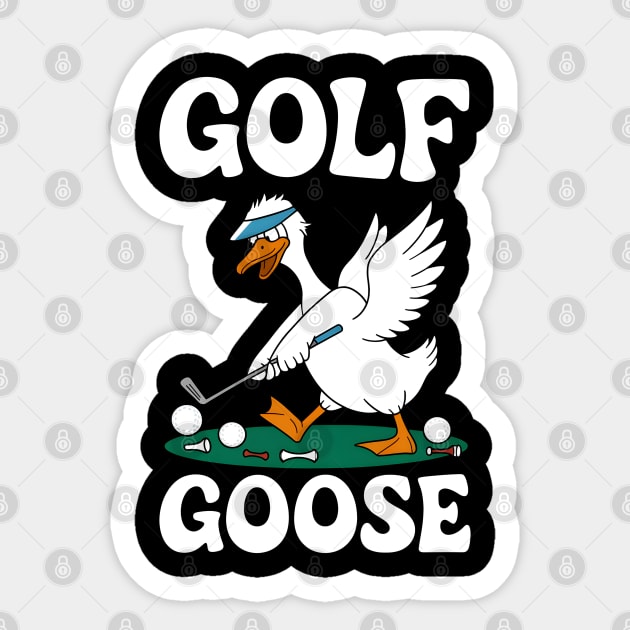 Golf Goose Funny Golfer Sticker by MakerMind8.2